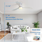 Ventilatore da soffitto a filo Sofucor da 52 pollici con telecomando, motore reversibile, luce integrata opzionale