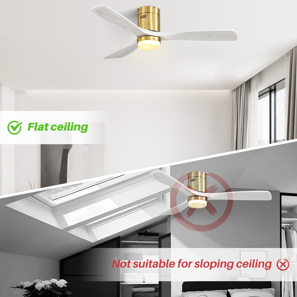 Ventilatore da soffitto a filo Sofucor da 52 pollici con telecomando, motore reversibile, luce integrata opzionale