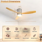 Ventilatore da soffitto a filo Sofucor da 52 pollici con telecomando, motore reversibile, luce integrata opzionale
