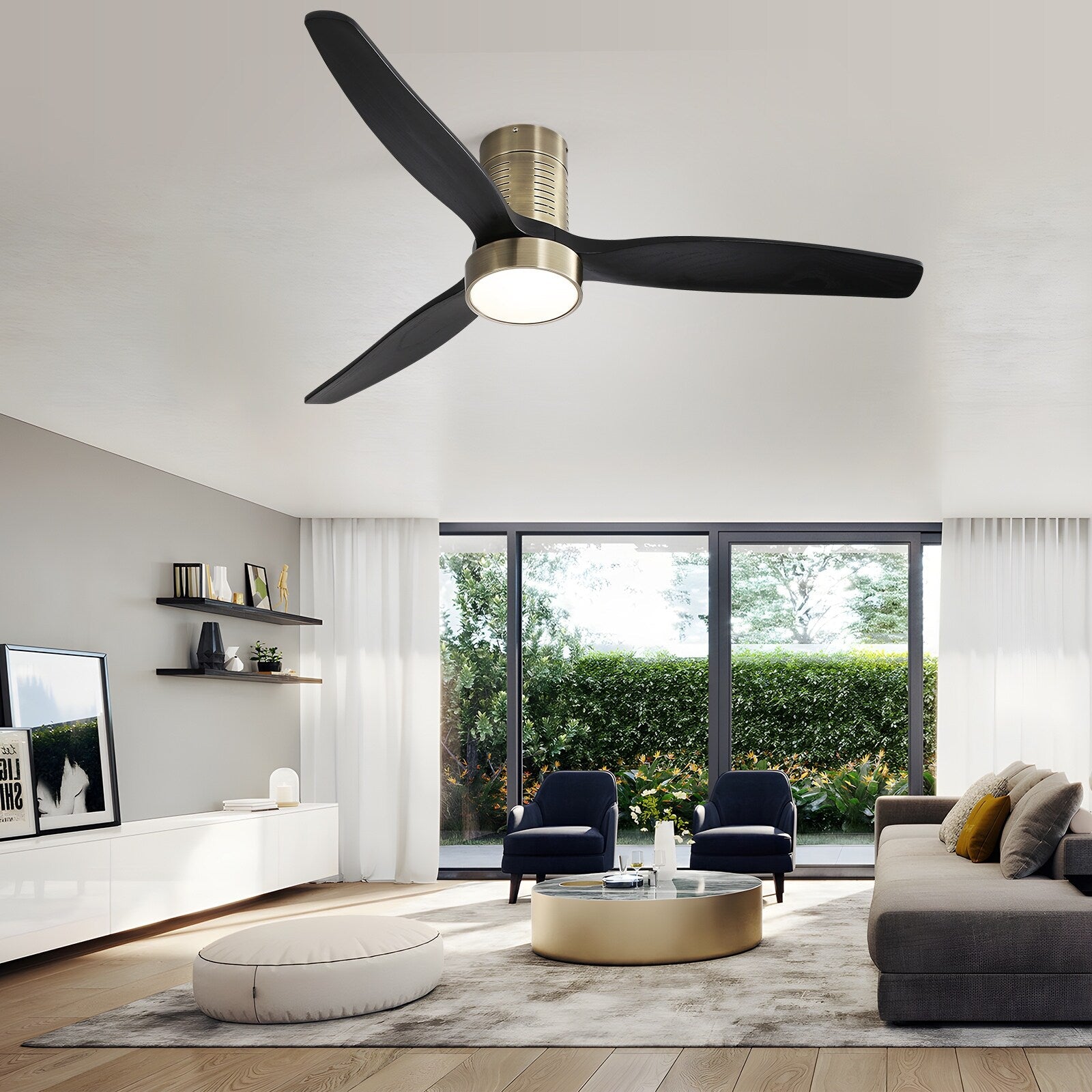 Ventilatore da soffitto a filo Sofucor da 52 pollici con telecomando, motore reversibile, luce integrata opzionale