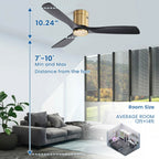 Ventilatore da soffitto a filo Sofucor da 52 pollici con telecomando, motore reversibile, luce integrata opzionale