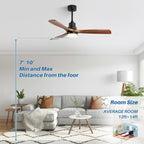Ventilatore da soffitto in legno per interni Sofucor 52 con telecomando, luce integrata opzionale