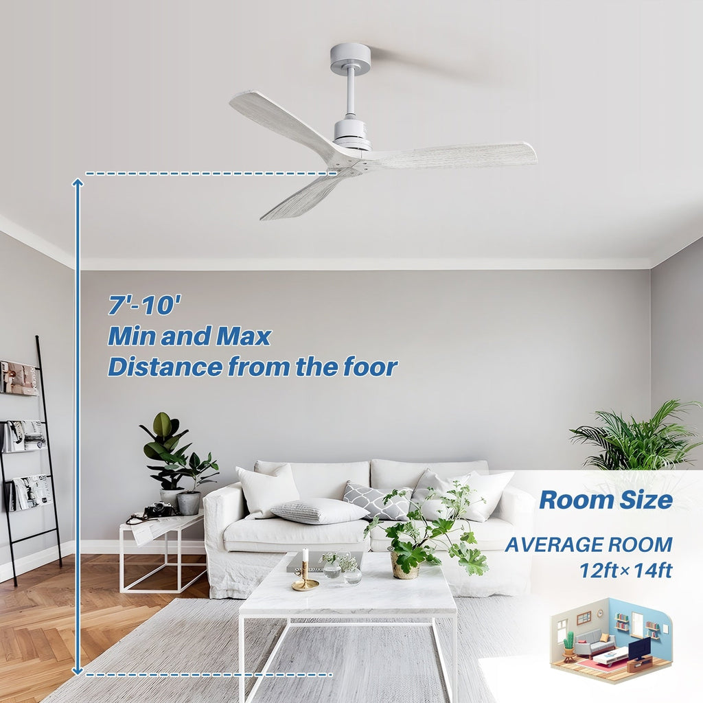 Ventilatore da soffitto in legno per interni Sofucor 52 con telecomando, luce integrata opzionale