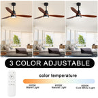 Ventilatore da soffitto in legno per interni Sofucor 52 con telecomando, luce integrata opzionale