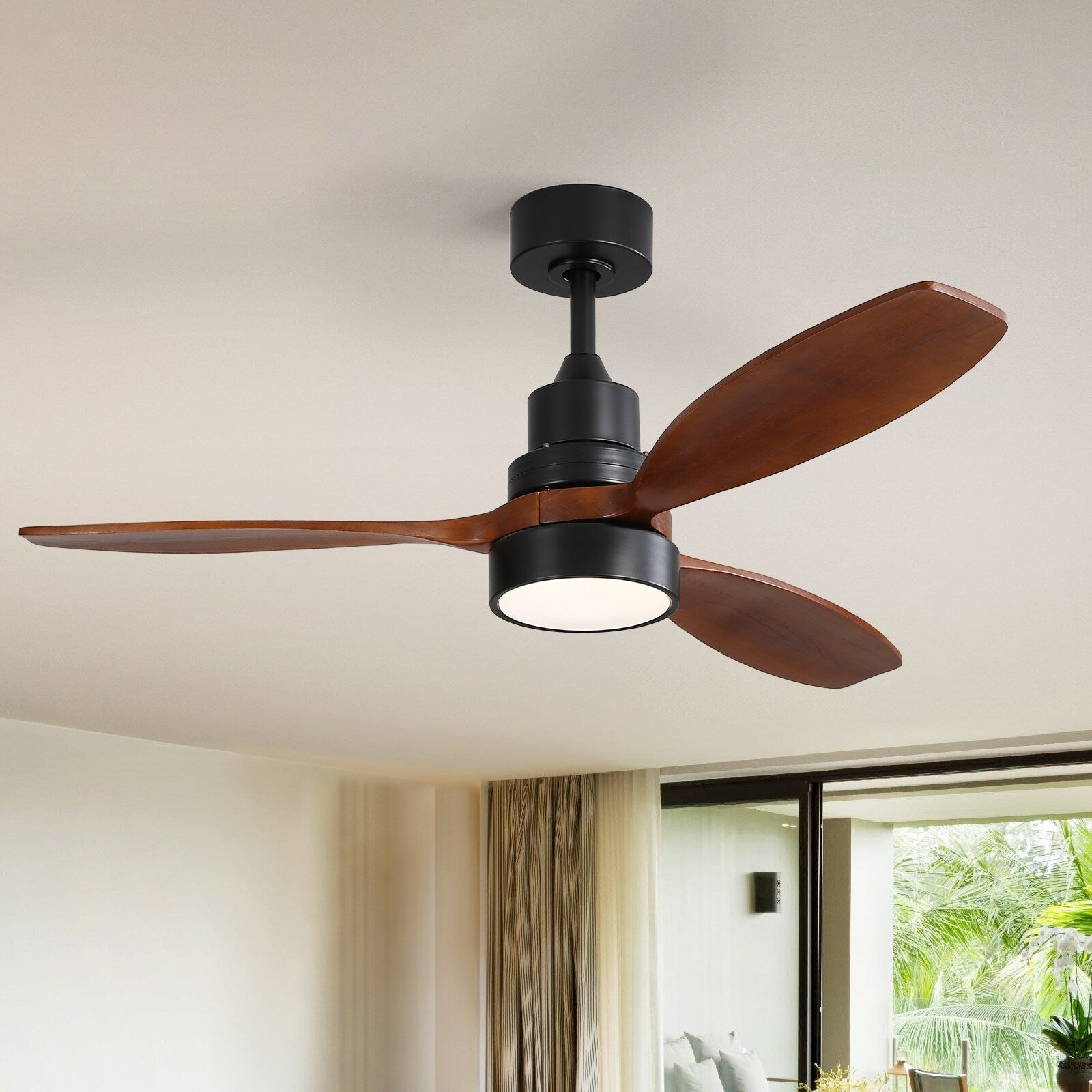 Ventilatore da soffitto in legno per interni Sofucor 52 con telecomando, luce integrata opzionale