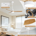 Ventilatore da soffitto in legno per interni Sofucor 52 con telecomando, luce integrata opzionale