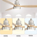 Ventilatore da soffitto in legno per interni Sofucor 52 con telecomando, luce integrata opzionale