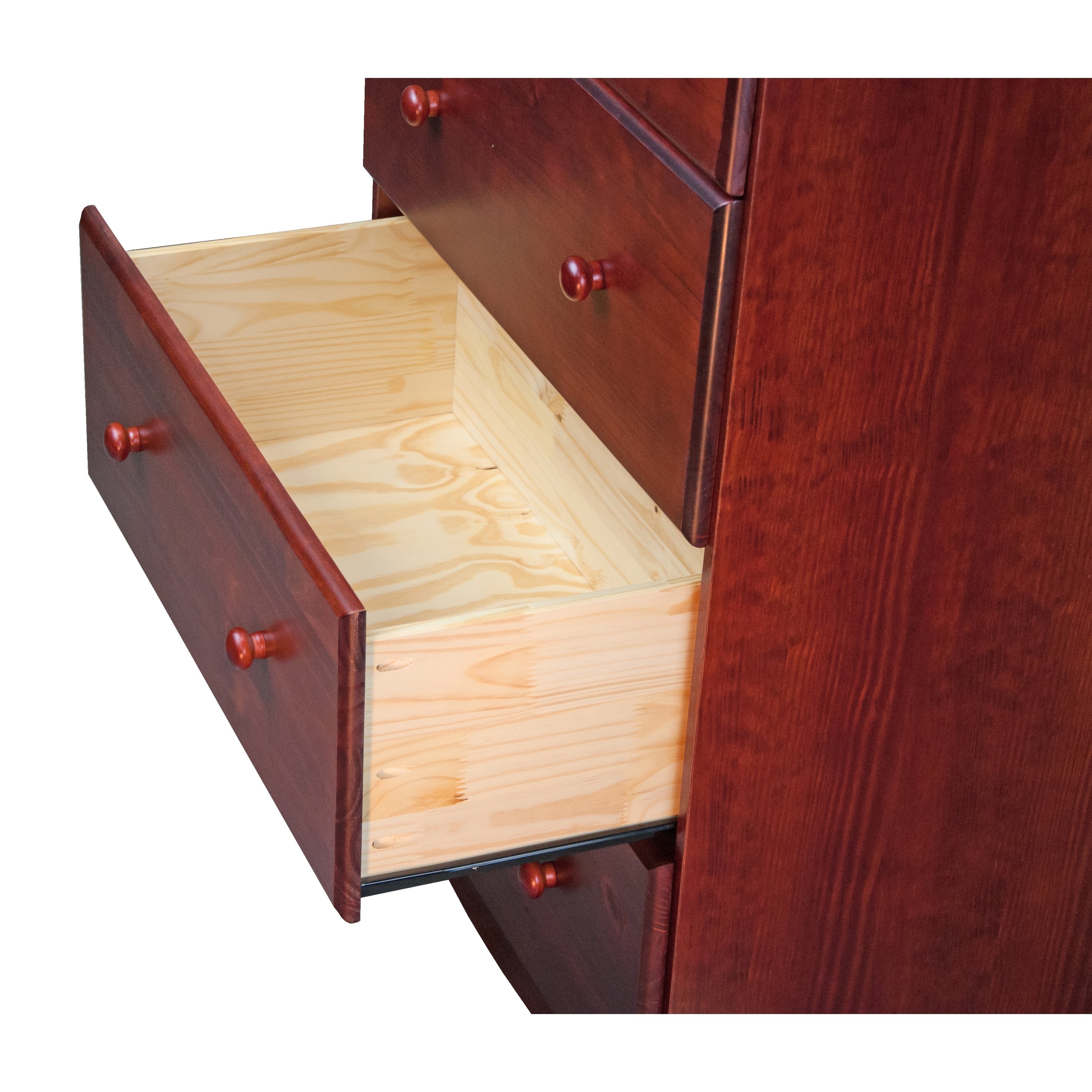 Palace Imports Cassettiera 100% in legno massello con 5 cassetti grandi, serratura, pomelli in metallo o legno