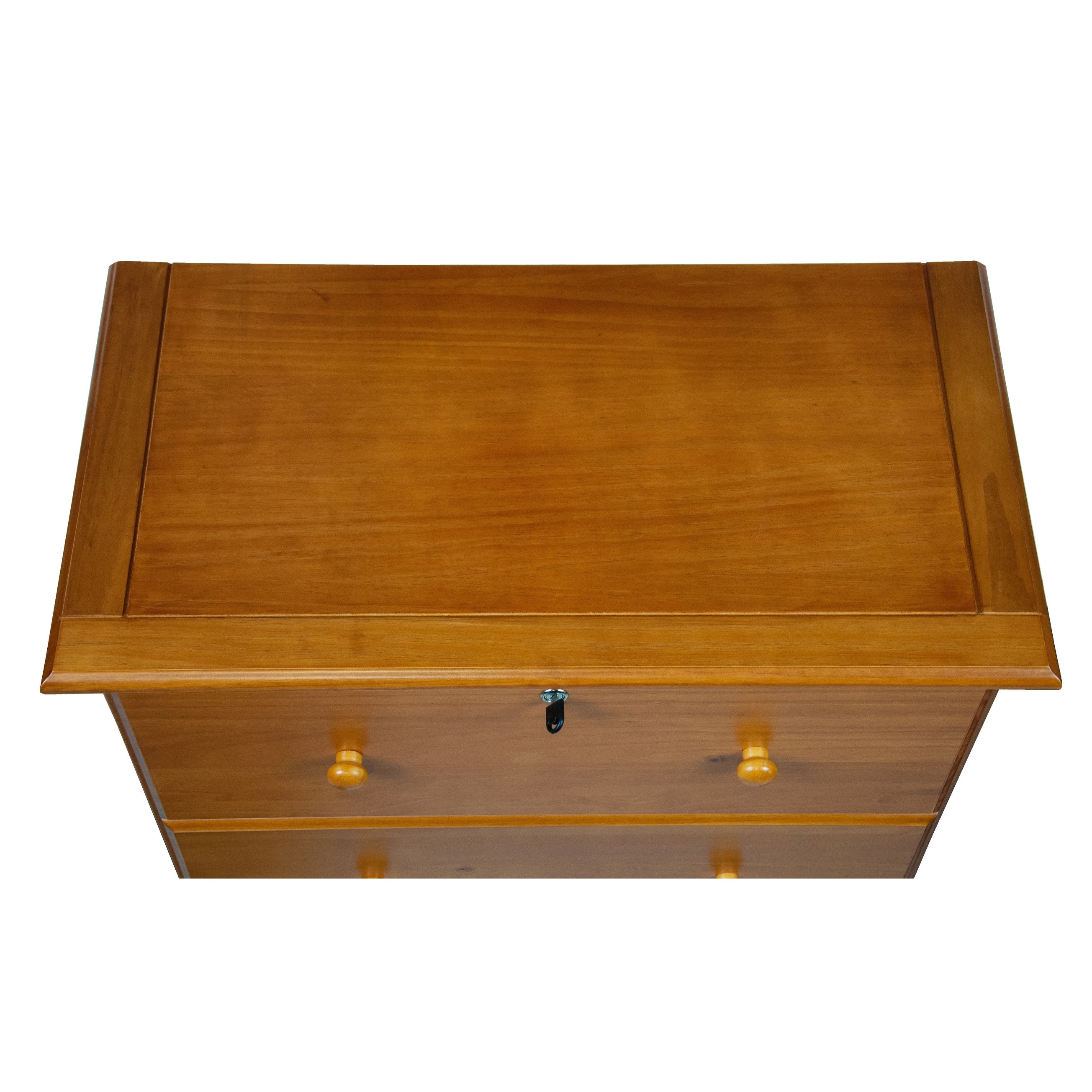 Palace Imports Cassettiera 100% in legno massello con 5 cassetti grandi, serratura, pomelli in metallo o legno