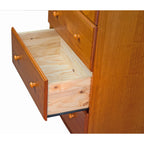 Palace Imports Cassettiera 100% in legno massello con 5 cassetti grandi, serratura, pomelli in metallo o legno