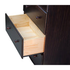Palace Imports Cassettiera 100% in legno massello con 5 cassetti grandi, serratura, pomelli in metallo o legno