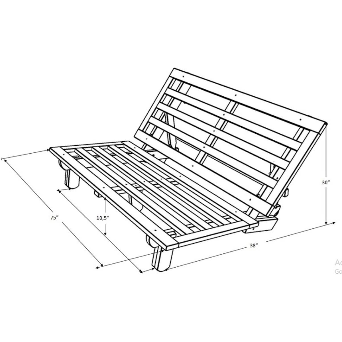 Struttura per futon Somette Carson con finitura Java (materasso non incluso)