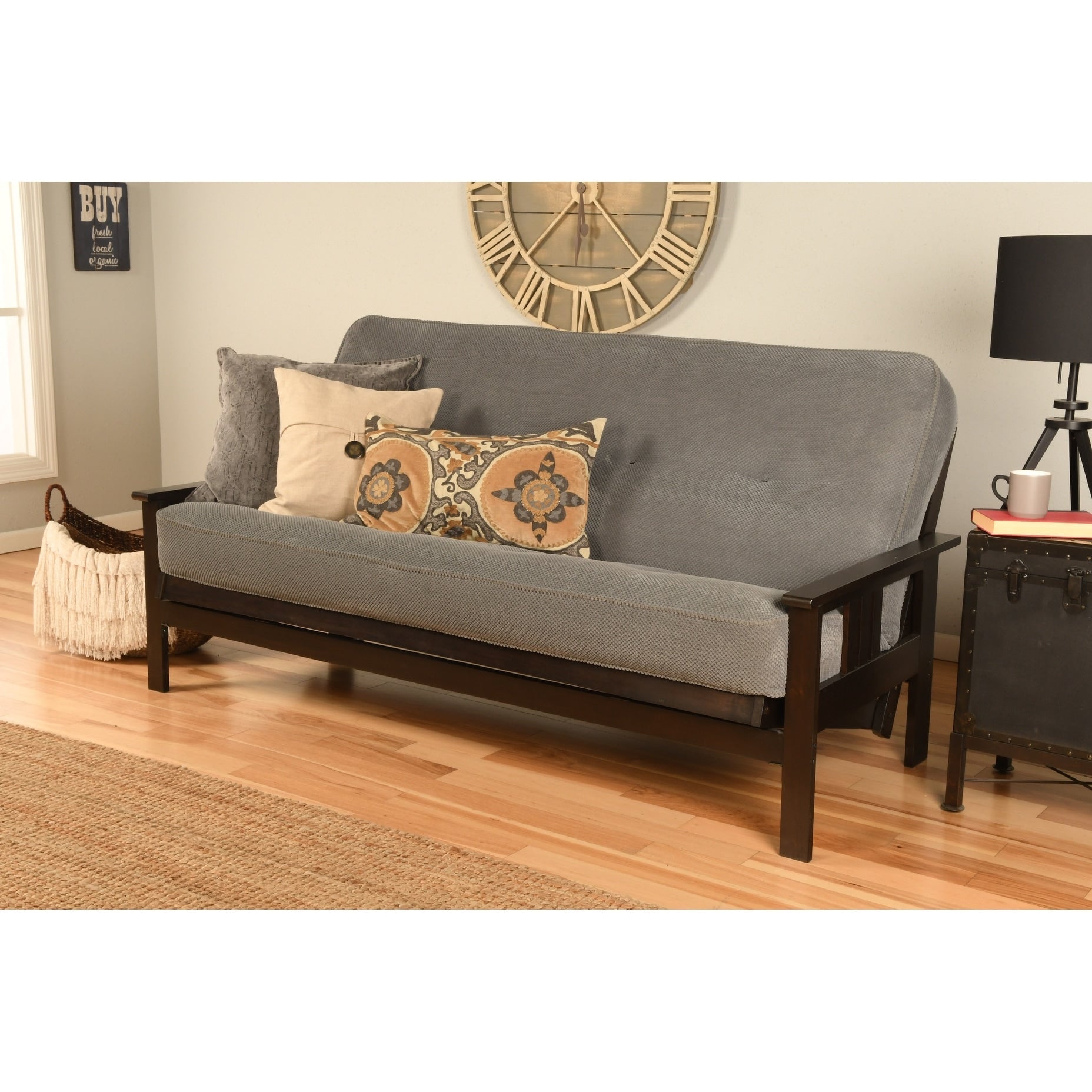 Solo materasso futon sostitutivo Somette in schiuma ad alta densità e molle, dimensioni standard (struttura non inclusa)