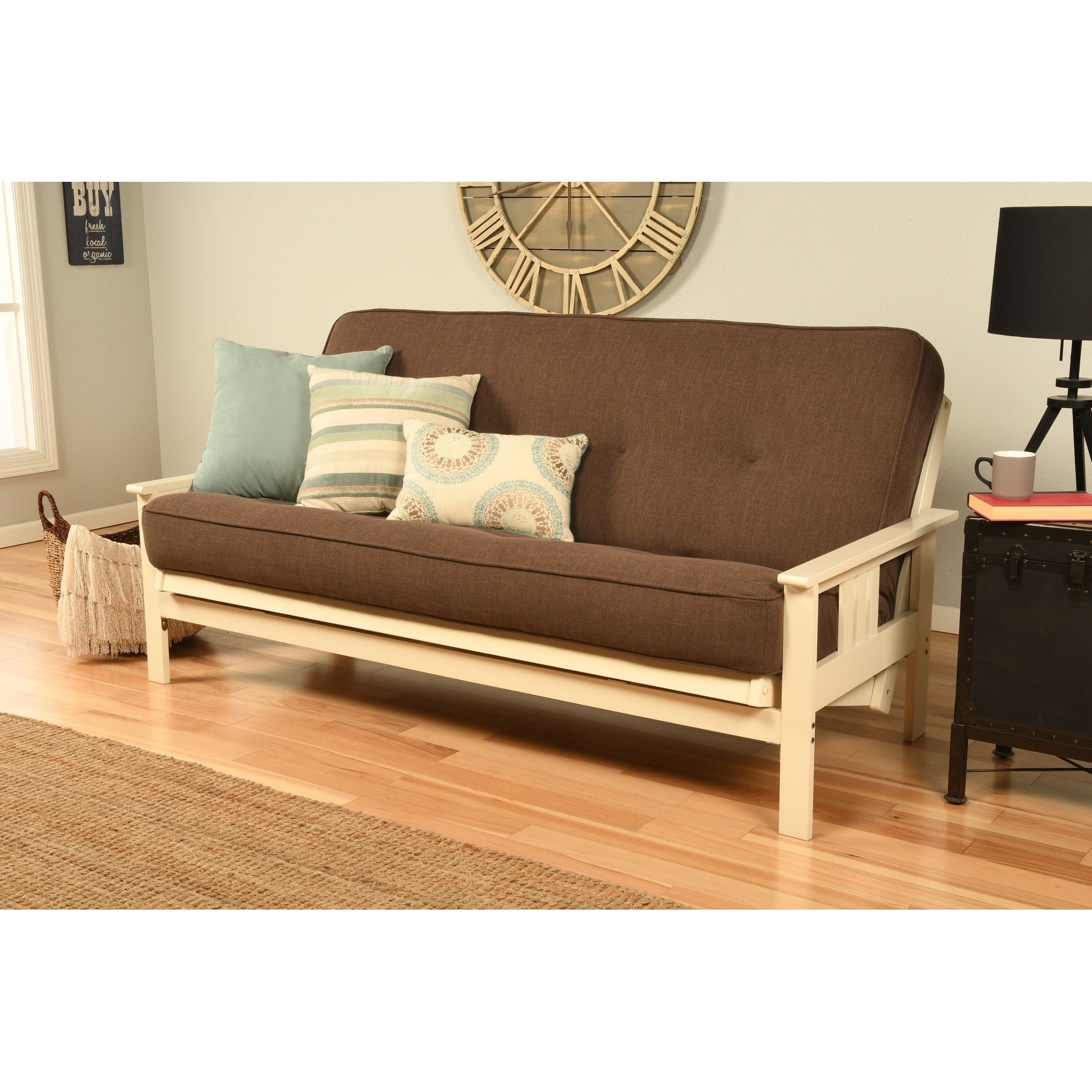Solo materasso futon sostitutivo Somette in schiuma ad alta densità e molle, dimensioni standard (struttura non inclusa)