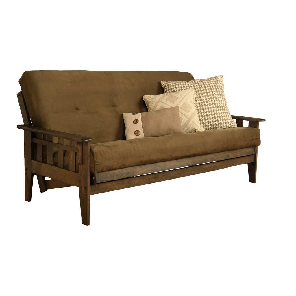 Set futon rustico Somette Tucson in noce full-size con materasso