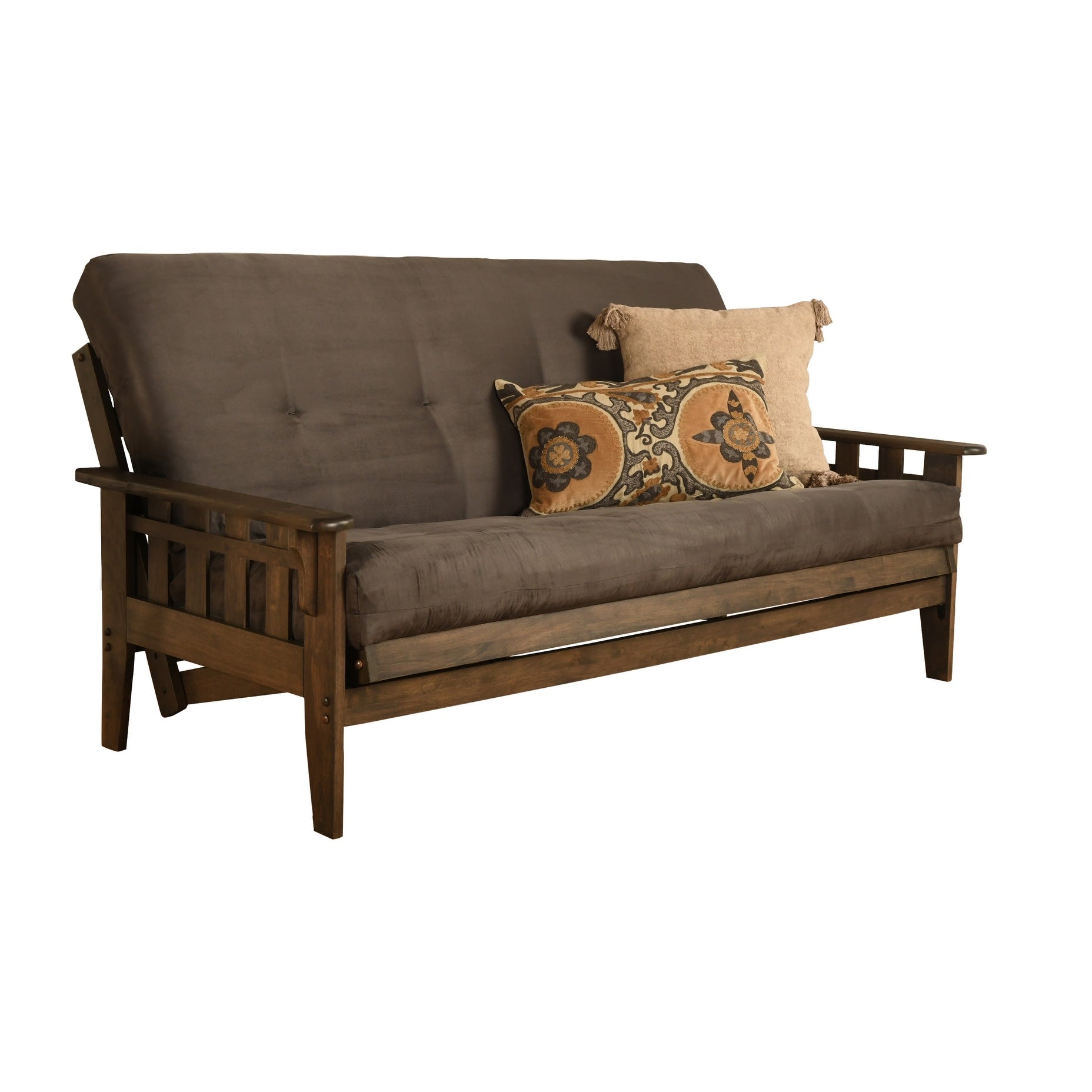 Set futon rustico Somette Tucson in noce full-size con materasso