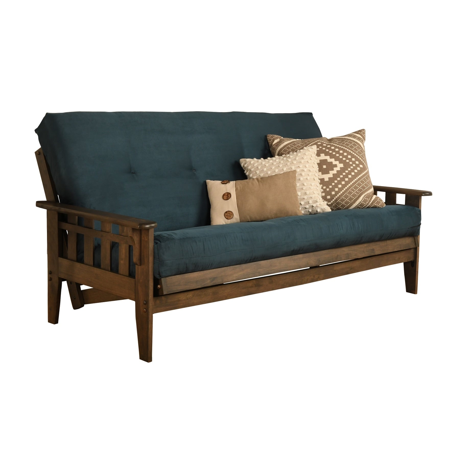 Set futon rustico Somette Tucson in noce full-size con materasso