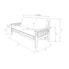 Set futon rustico Somette Tucson in noce full-size con materasso