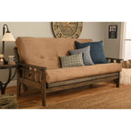 Set futon rustico Somette Tucson in noce full-size con materasso