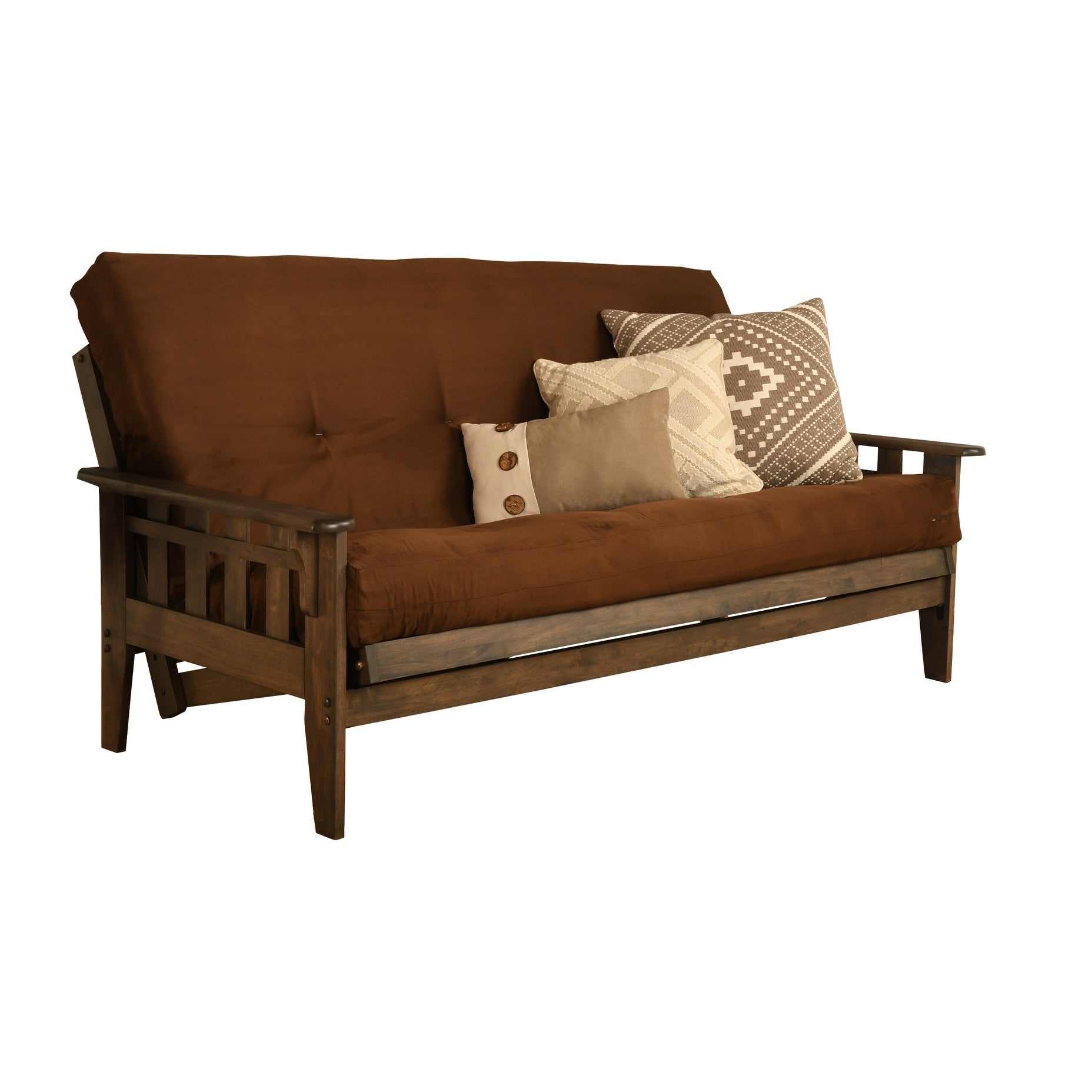 Set futon rustico Somette Tucson in noce full-size con materasso