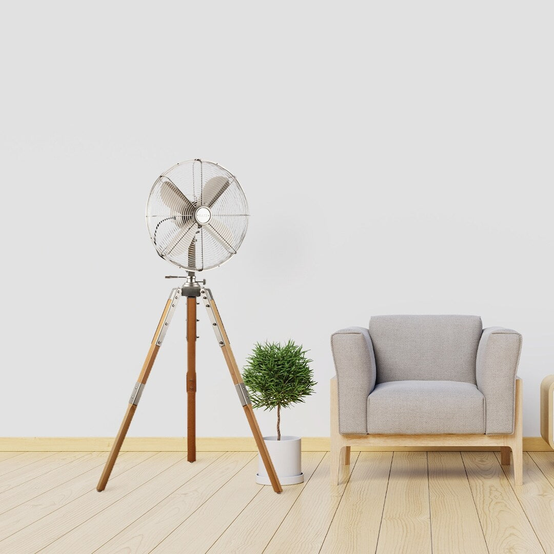 Ventilatore a piantana Star Fans Star Treppiede da 16 pollici con gambe in legno