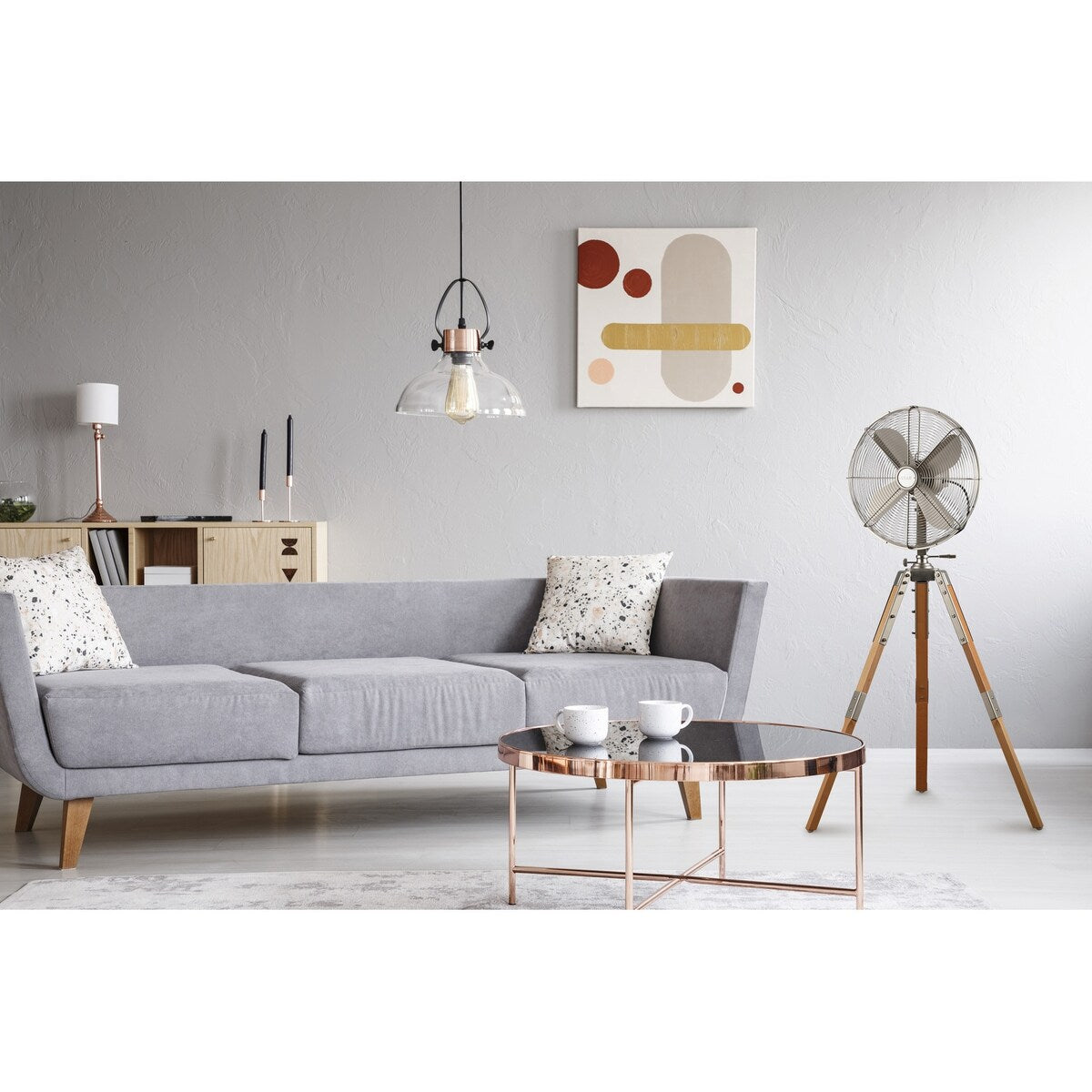 Ventilatore a piantana Star Fans Star Treppiede da 16 pollici con gambe in legno