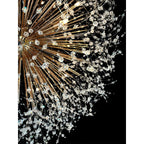 Lampadario Starburst da 47 pollici di larghezza, lampadario in cristallo