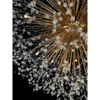 Lampadario Starburst da 47 pollici di larghezza, lampadario in cristallo