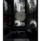 Lampadario Starburst da 47 pollici di larghezza, lampadario in cristallo
