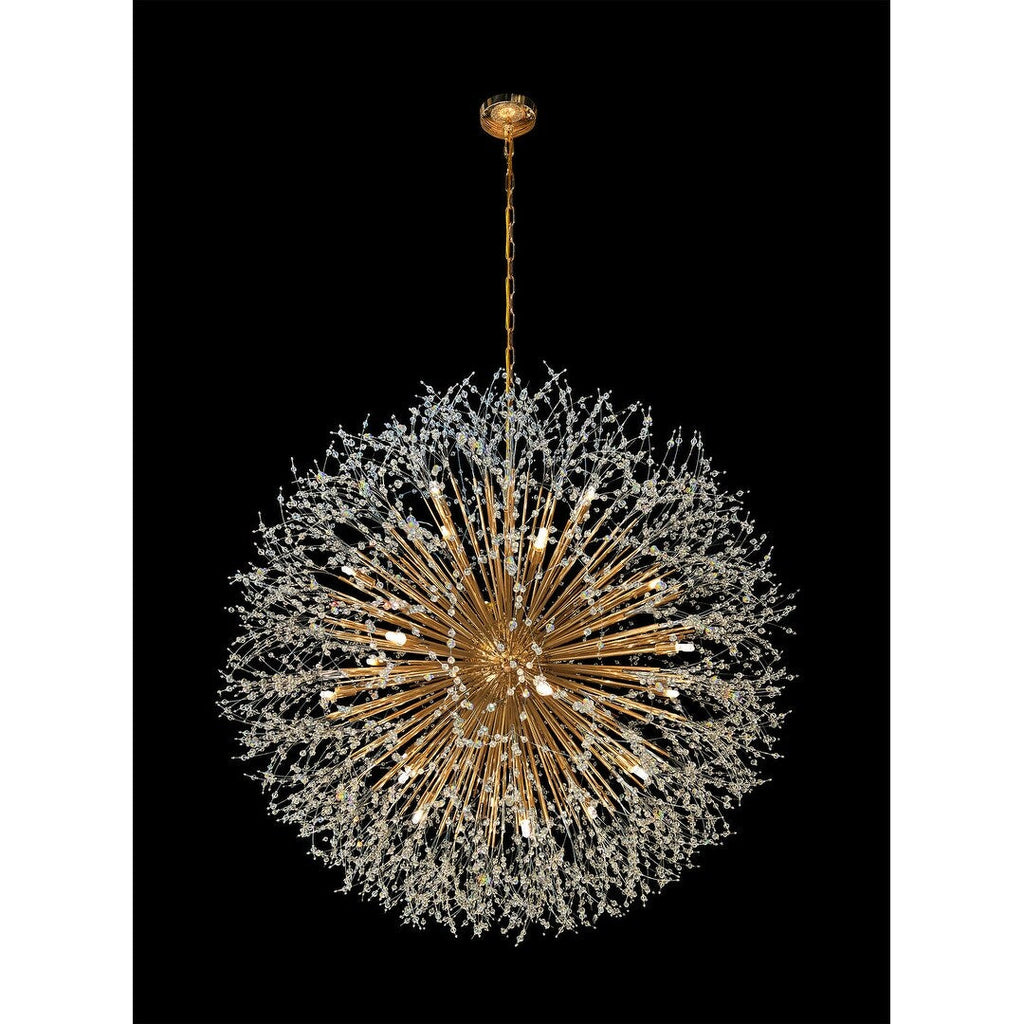 Lampadario Starburst da 47 pollici di larghezza, lampadario in cristallo