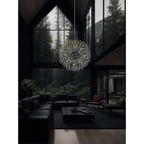 Lampadario Starburst da 47 pollici di larghezza, lampadario in cristallo