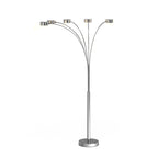 Lampada da terra ad arco a 5 luci Charlie in acciaio spazzolato di Strick &amp; Bolton