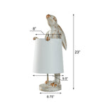 Lampada da scrivania StyleCraft Malta in rame chiaro e bianco lavato a forma di coniglio