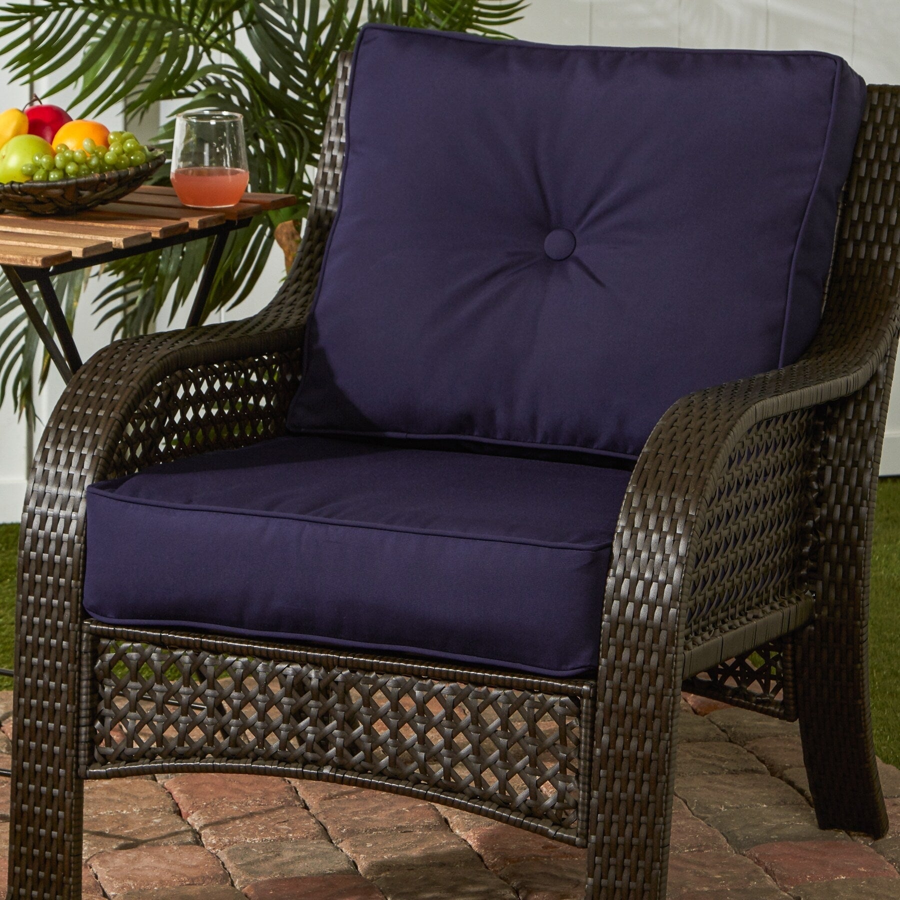 Set di cuscini da esterno Sunbrella Premium da 2 pezzi con seduta profonda