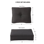 Set di cuscini da esterno Sunbrella Premium da 2 pezzi con seduta profonda