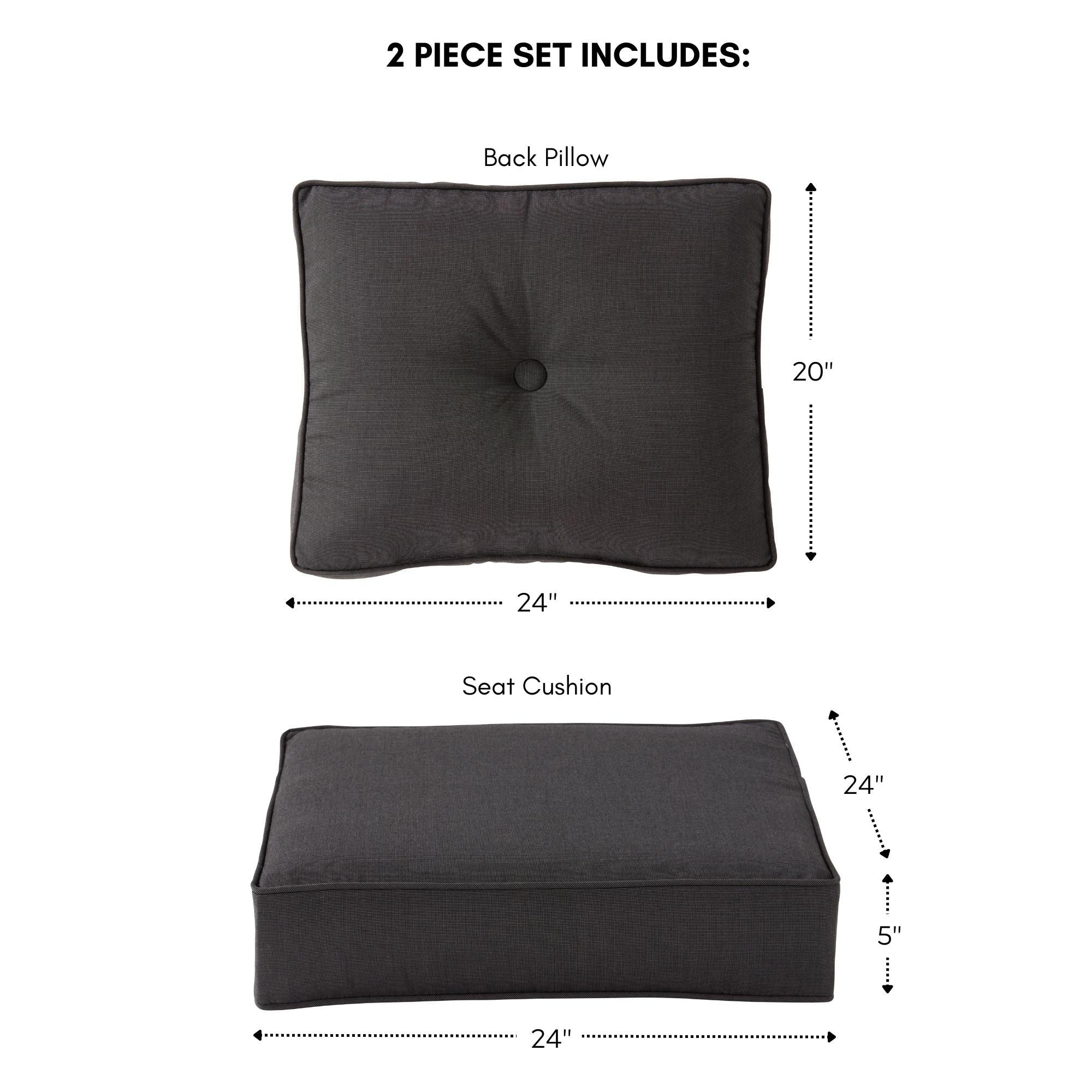 Set di cuscini da esterno Sunbrella Premium da 2 pezzi con seduta profonda