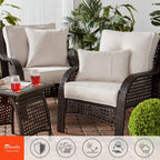 Set di cuscini da esterno Sunbrella Premium da 2 pezzi con seduta profonda