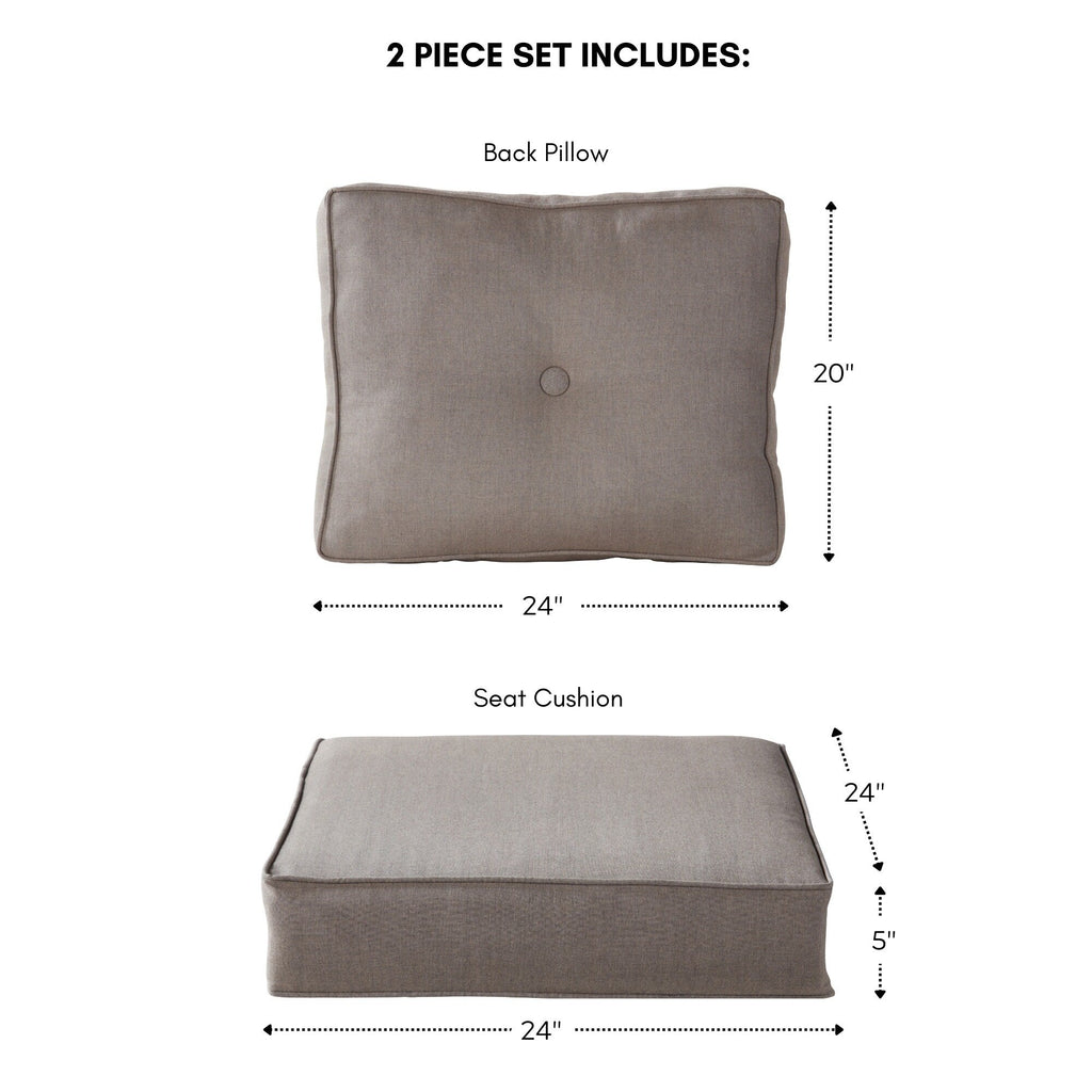Set di cuscini da esterno Sunbrella Premium da 2 pezzi con seduta profonda