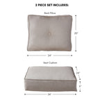 Set di cuscini da esterno Sunbrella Premium da 2 pezzi con seduta profonda