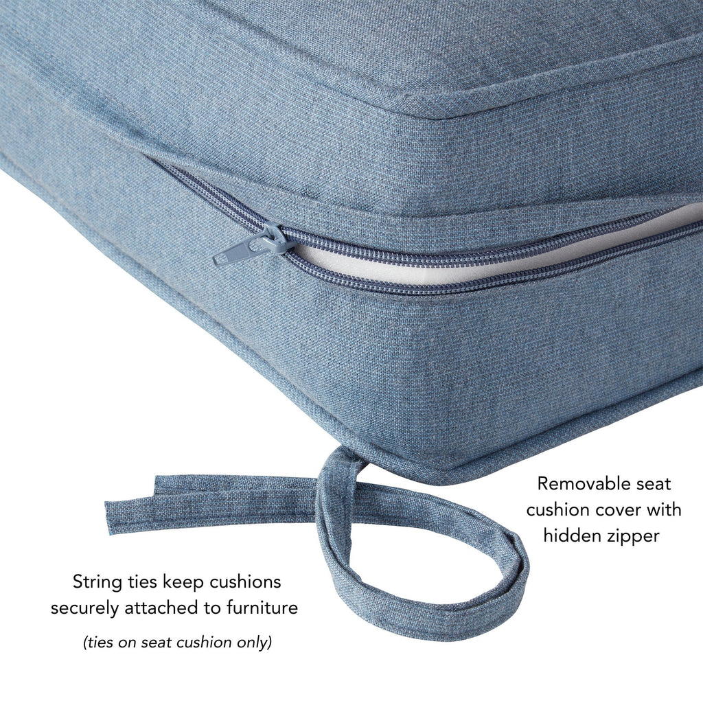 Set di cuscini da esterno Sunbrella Premium da 2 pezzi con seduta profonda