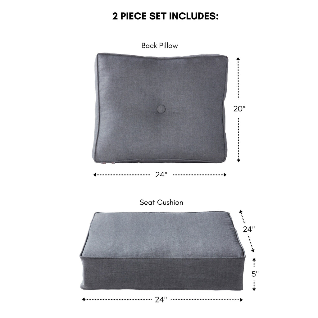 Set di cuscini da esterno Sunbrella Premium da 2 pezzi con seduta profonda