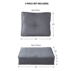 Set di cuscini da esterno Sunbrella Premium da 2 pezzi con seduta profonda