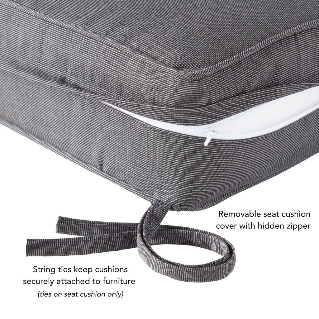 Set di cuscini da esterno Sunbrella Premium da 2 pezzi con seduta profonda