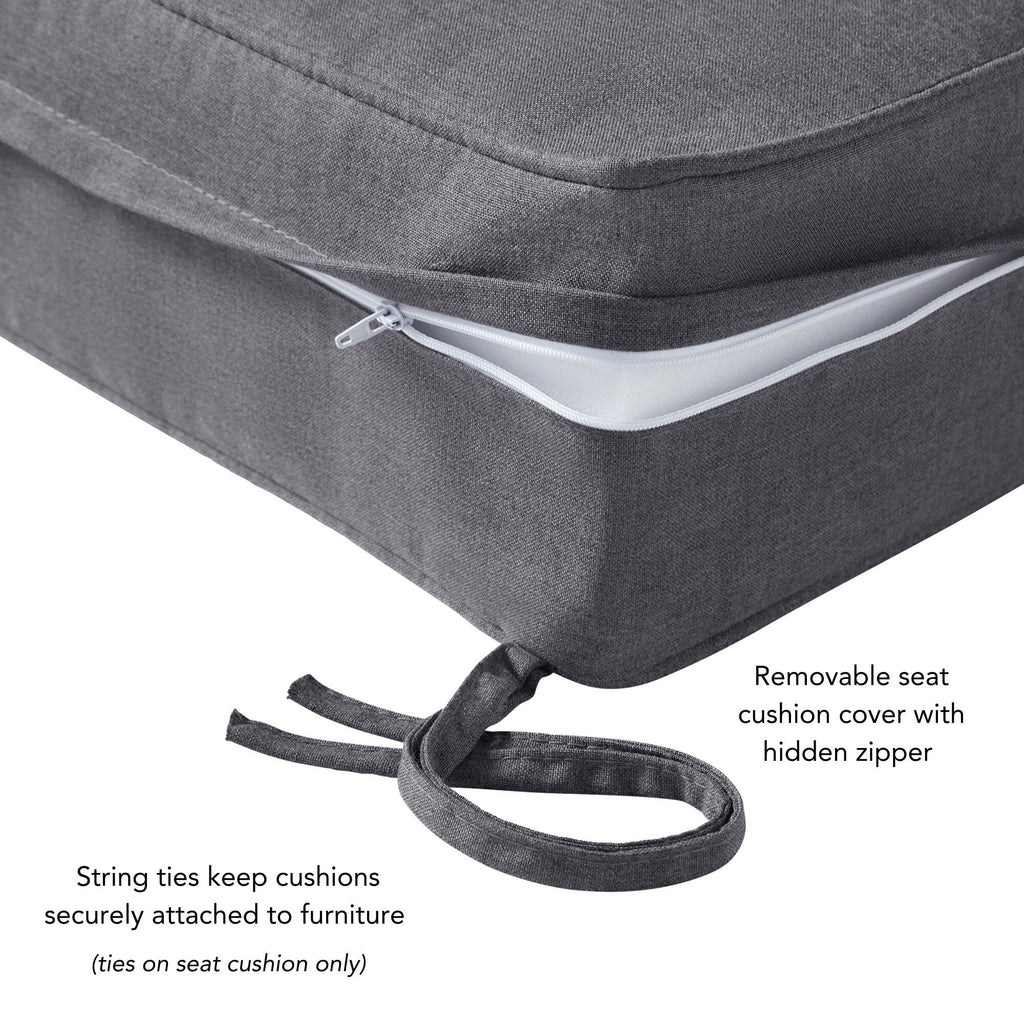 Set di cuscini da esterno Sunbrella Premium da 2 pezzi con seduta profonda