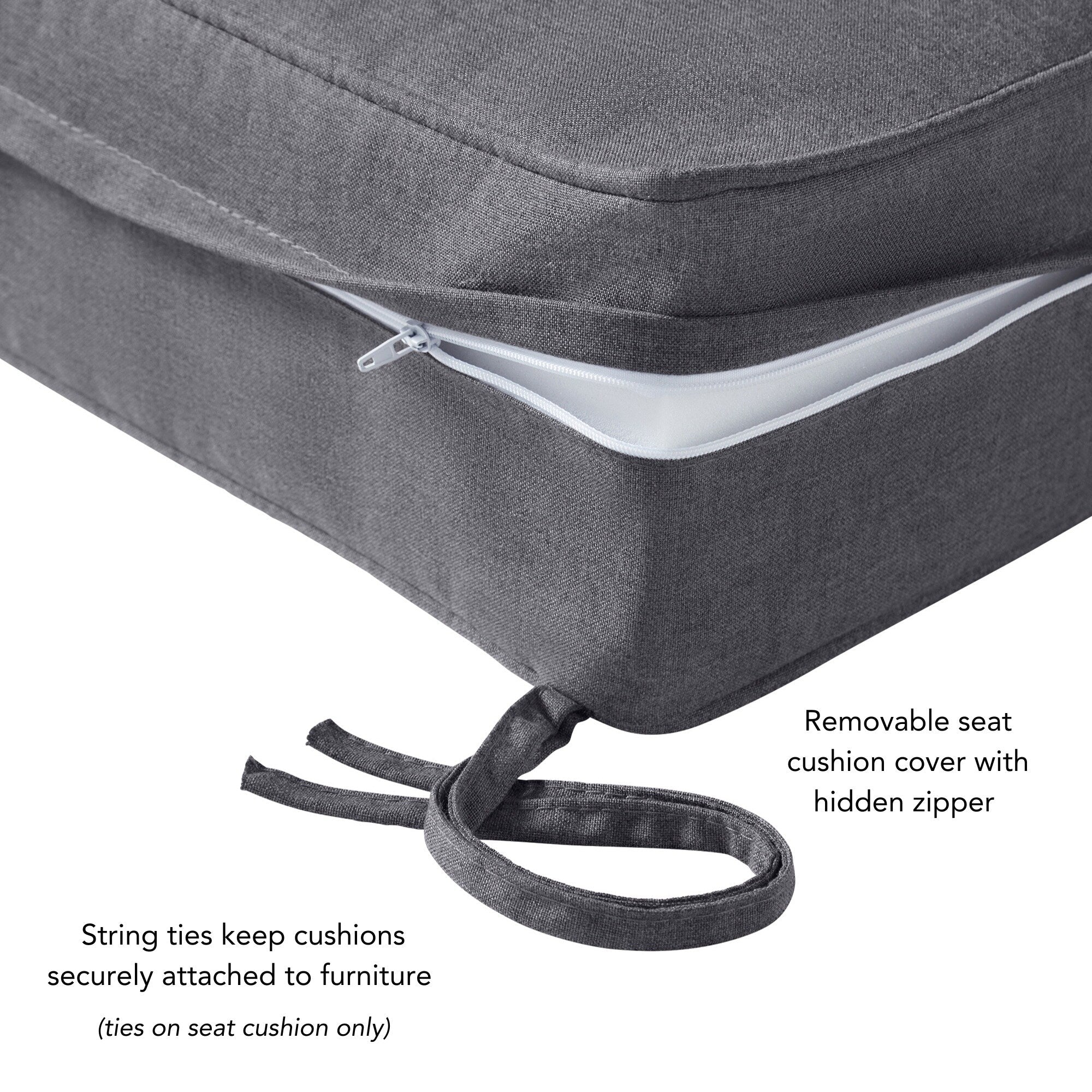 Set di cuscini da esterno Sunbrella Premium da 2 pezzi con seduta profonda