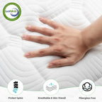 Materasso ibrido in memory foam con infusione di gel SweDrea da 12 pollici, rinfrescante e traspirante con CertiPUR-US, SGS e OEKO-TEX