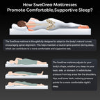 Materasso traspirante rinfrescante SweDrea Plush Hybrid Memory Foam da 8/12 pollici con CertiPUR-US, SGS e OEKO-TEX