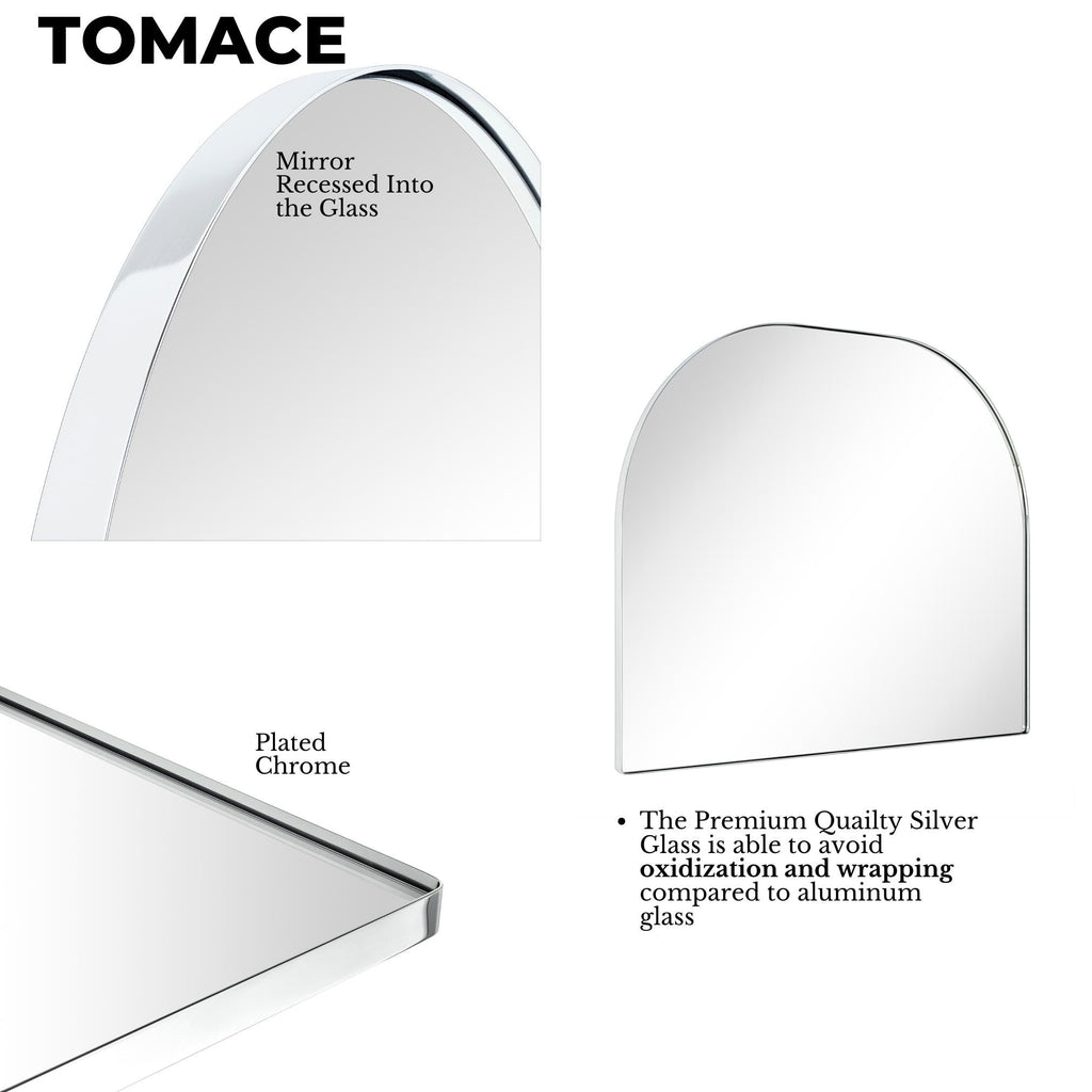 Specchio ad arco grande Dezerae TEHOME per camino, 40'' L x 32'' A