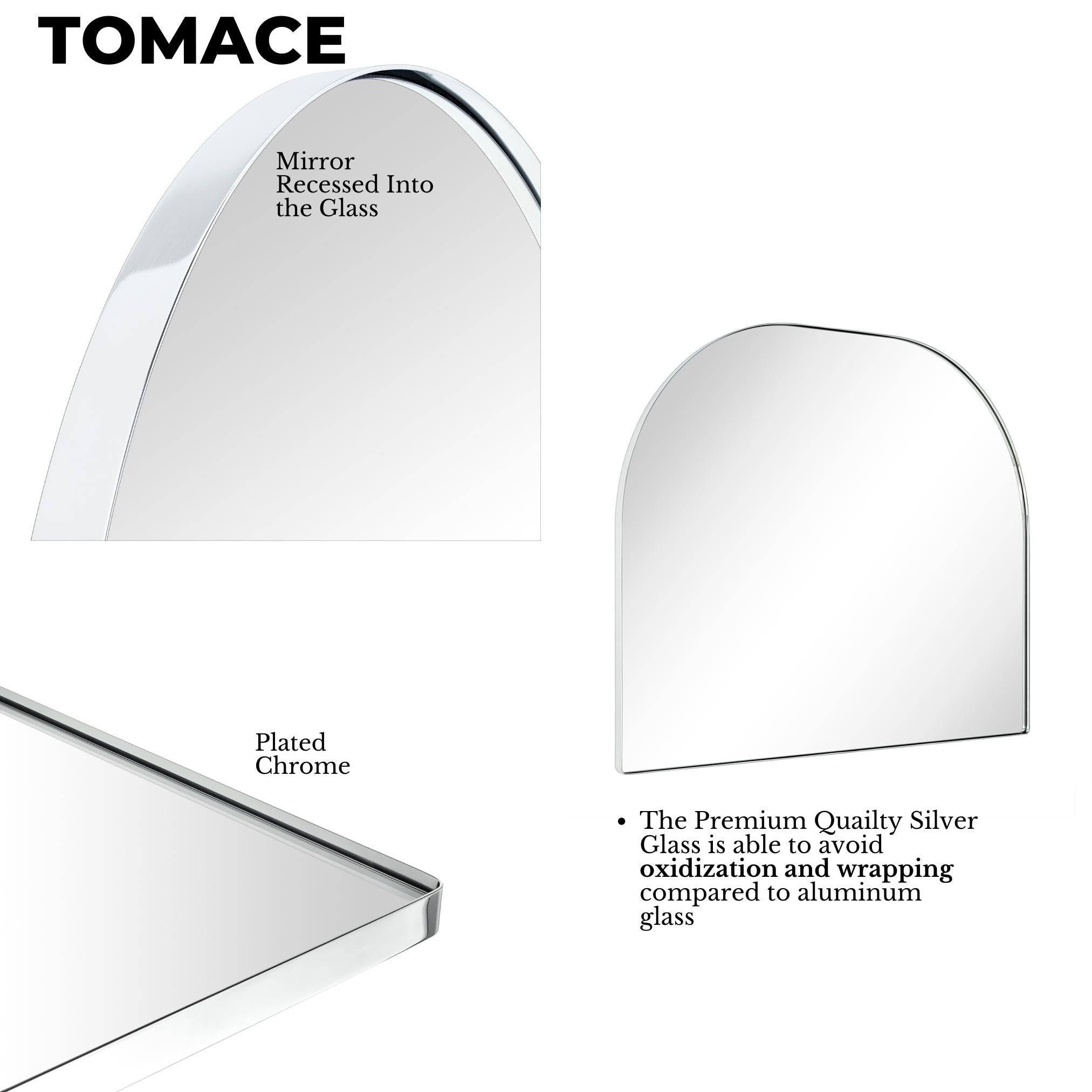 Specchio ad arco grande Dezerae TEHOME per camino, 40'' L x 32'' A