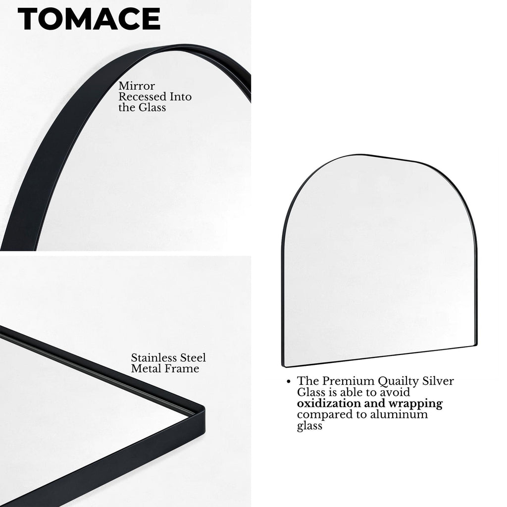 Specchio ad arco grande Dezerae TEHOME per camino, 40'' L x 32'' A